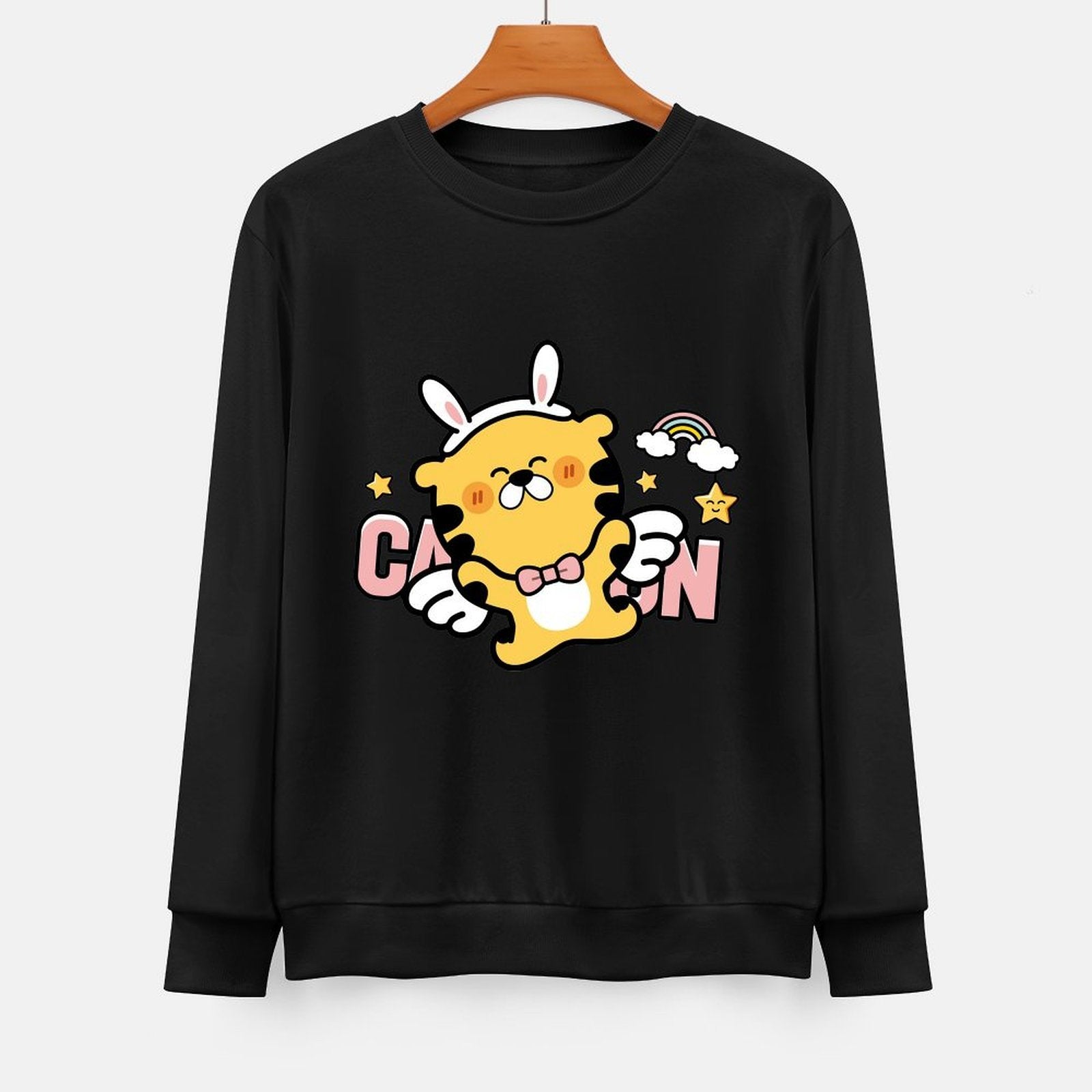 Front Patterned Long Sleeve TopSoftWear Double-Stitched